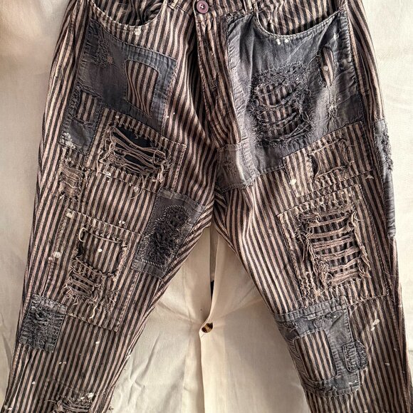 Magnolia Pearl Yarn Dyed Patchwork Striped Miners - Picture 9 of 16